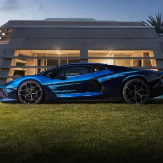 Blue Lambo 4k wallpaper