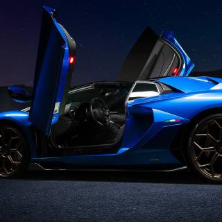 Blue Lambo 4k wallpaper