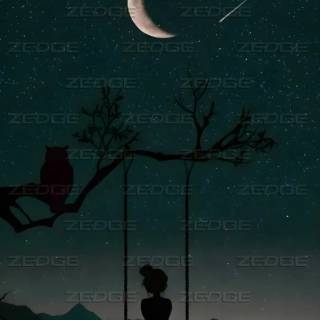 Girl night phone wallpaper