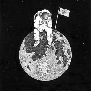Astronauts phone wallpaper
