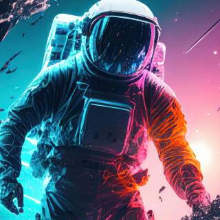 Astronauts phone wallpaper