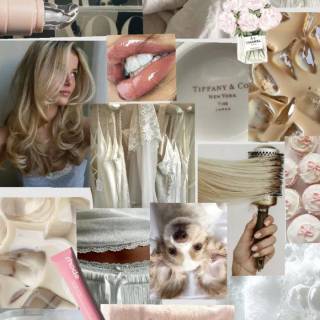 Beige collage phone wallpaper