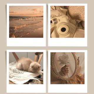 Beige collage phone wallpaper
