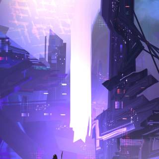 Future city mobile wallpaper