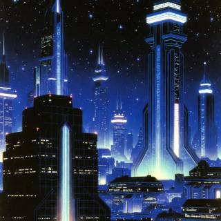 Future city mobile wallpaper