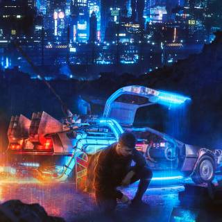 Future city mobile wallpaper