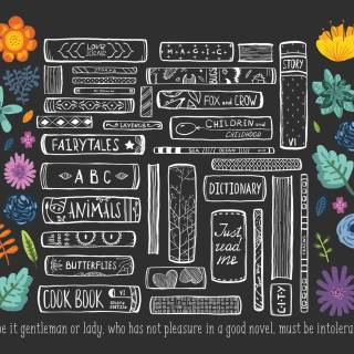 Aesthetic books desktop wallpaper