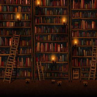 Aesthetic books desktop wallpaper