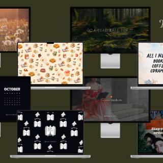 Reading aesthetic desktop wallpaper
