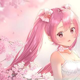 Pink girl desktop wallpaper