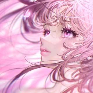 Pink girl desktop wallpaper