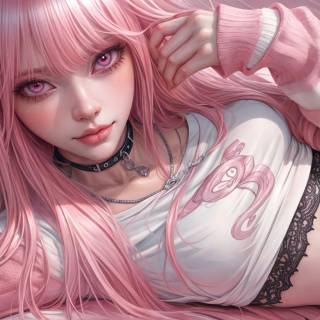 Pink girl desktop wallpaper