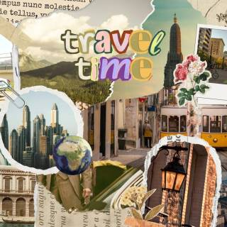 Travel collage desktop wallpaper