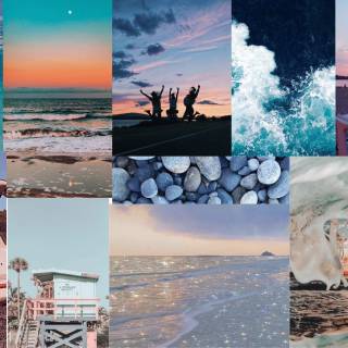 Travel collage desktop wallpaper