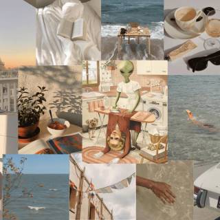 Travel collage desktop wallpaper
