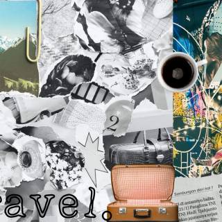 Travel collage desktop wallpaper