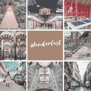 Travel collage desktop wallpaper