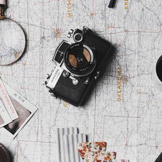 Travel collage desktop wallpaper