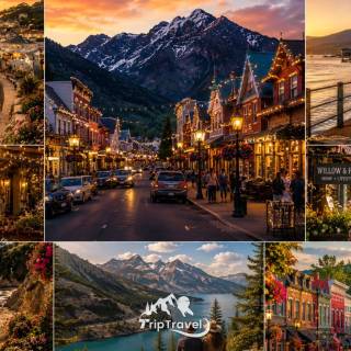 Travel collage desktop wallpaper