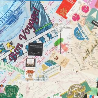 Travel collage desktop wallpaper