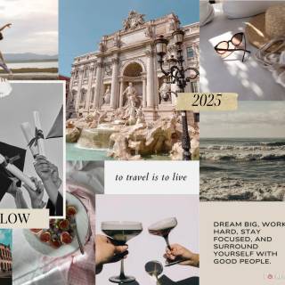 Travel collage desktop wallpaper