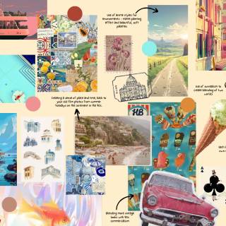 Travel collage desktop wallpaper