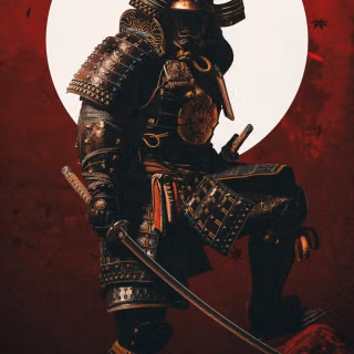 Black samurai mobile wallpaper