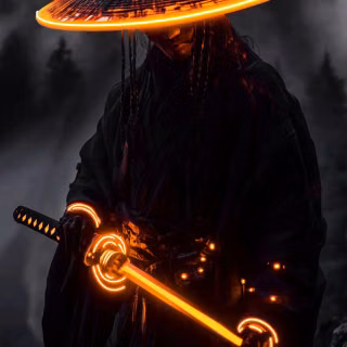 Black samurai mobile wallpaper