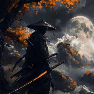 Black samurai mobile wallpaper