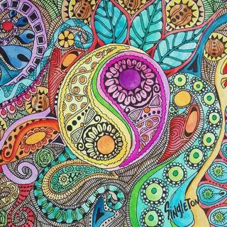 Hippie patterns wallpaper