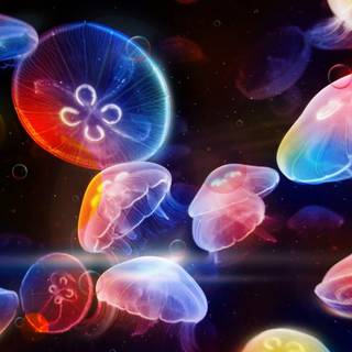 Glowing jellyfish wallpaper