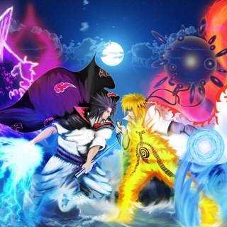 Naruto and Sasuke vs Madara wallpaper