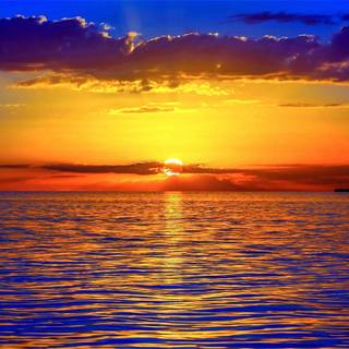 Sunset ocean rainbow wallpaper