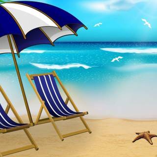 Chairs on the beach wallpaper