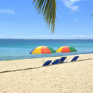 Chairs on the beach wallpaper