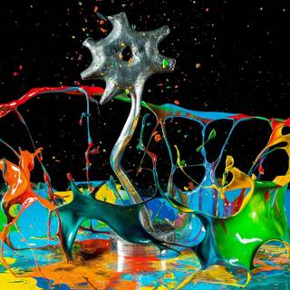 Spray paint wallpaper