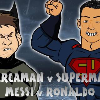 Cartoon Messi and Cristiano Ronaldo wallpaper