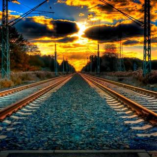 Railway track wallpaper