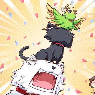 Anime cats wallpaper