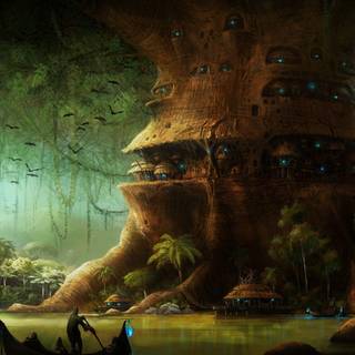 Tree house wallpaper