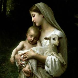 Baby Jesus with mother Mary wallpaper