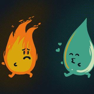 Fire vs water wallpaper