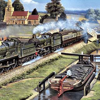 Model trains wallpaper