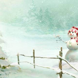 Christmas snowman wallpaper