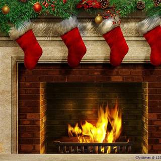 Christmas stockings wallpaper