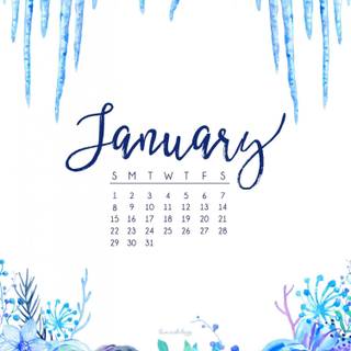 January 2018 calendar wallpaper