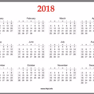 2018 calendar wallpaper