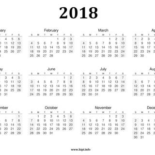 2018 calendar wallpaper