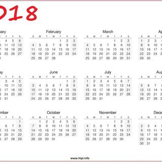 2018 calendar wallpaper