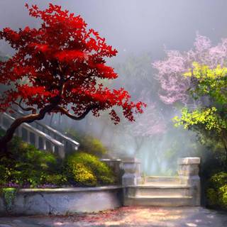 3D garden wallpaper